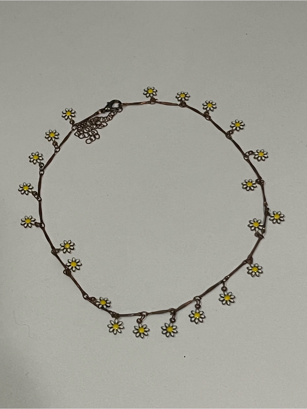 Daisy Charm Necklace - Yellow & White Floral Pendant
